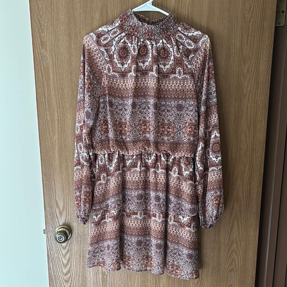 Lulus Bohemian Long Sleeve Dress